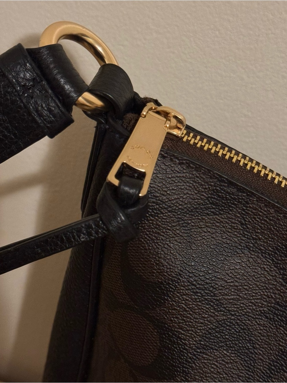 Coach Ellie File Bag In Signature Canvas Brown Black Pebbled Leather Crossbody - Picture 3 of 8